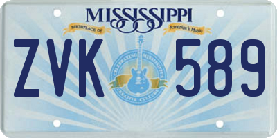 MS license plate ZVK589
