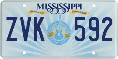 MS license plate ZVK592