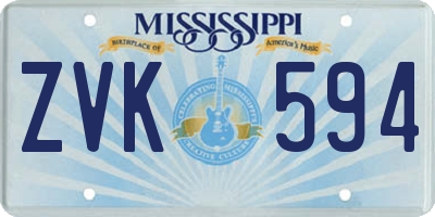 MS license plate ZVK594