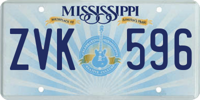 MS license plate ZVK596