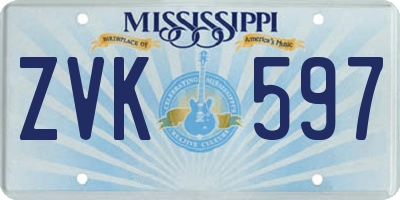 MS license plate ZVK597