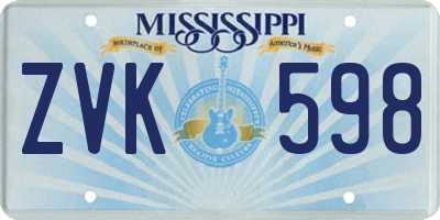 MS license plate ZVK598