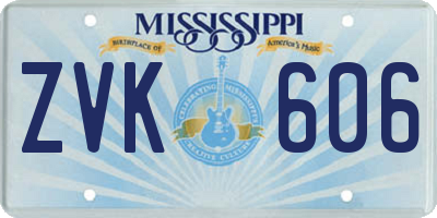 MS license plate ZVK606