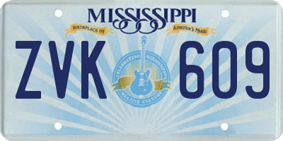 MS license plate ZVK609