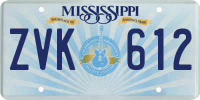 MS license plate ZVK612