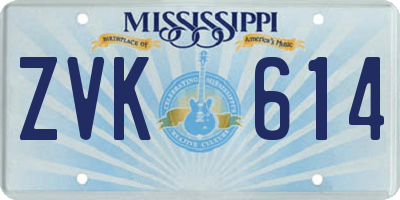 MS license plate ZVK614
