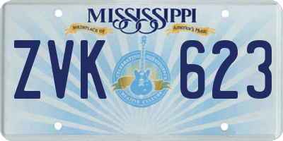 MS license plate ZVK623