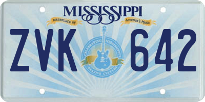 MS license plate ZVK642