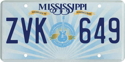 MS license plate ZVK649