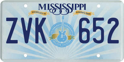 MS license plate ZVK652