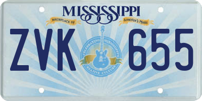 MS license plate ZVK655
