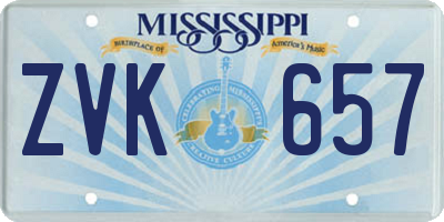 MS license plate ZVK657