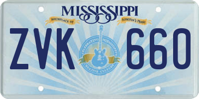 MS license plate ZVK660