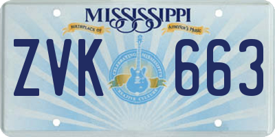 MS license plate ZVK663