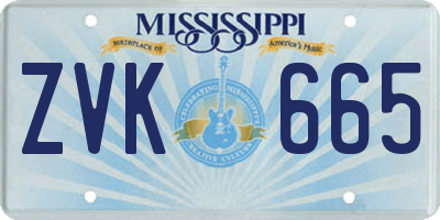 MS license plate ZVK665