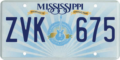 MS license plate ZVK675