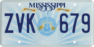 MS license plate ZVK679