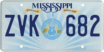 MS license plate ZVK682