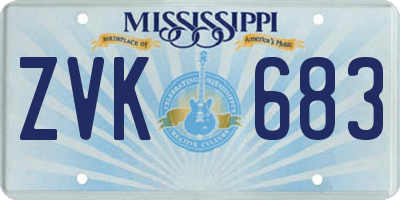 MS license plate ZVK683