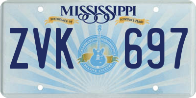 MS license plate ZVK697