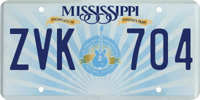 MS license plate ZVK704