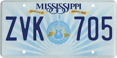 MS license plate ZVK705