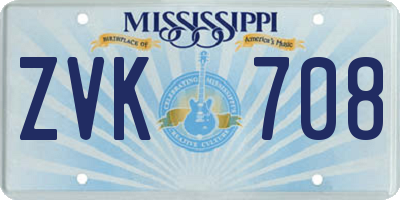 MS license plate ZVK708