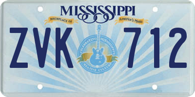 MS license plate ZVK712