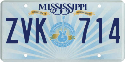MS license plate ZVK714