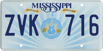 MS license plate ZVK716