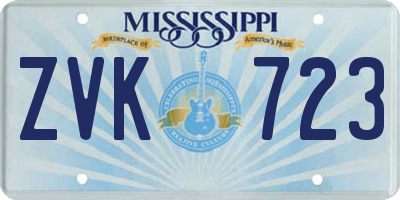 MS license plate ZVK723