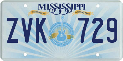 MS license plate ZVK729