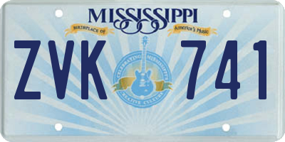 MS license plate ZVK741