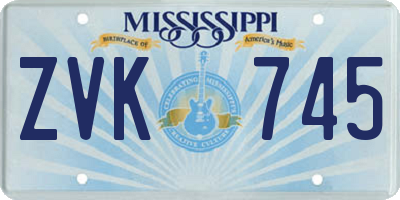 MS license plate ZVK745