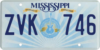 MS license plate ZVK746