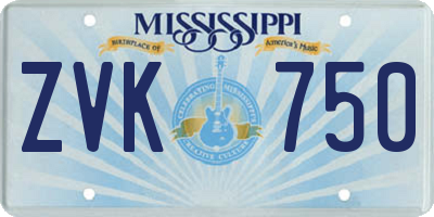 MS license plate ZVK750