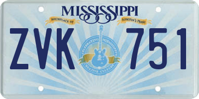 MS license plate ZVK751