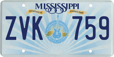 MS license plate ZVK759