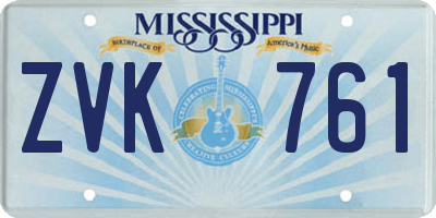 MS license plate ZVK761