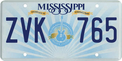 MS license plate ZVK765