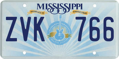 MS license plate ZVK766