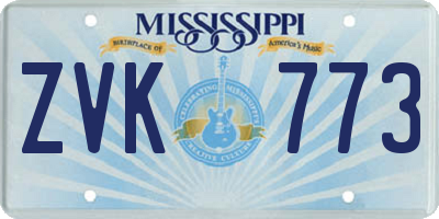 MS license plate ZVK773