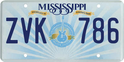 MS license plate ZVK786