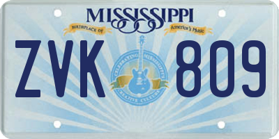 MS license plate ZVK809