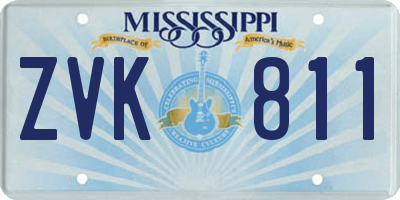 MS license plate ZVK811
