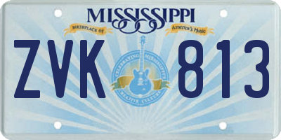 MS license plate ZVK813