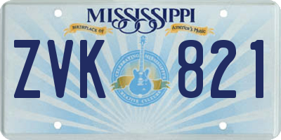 MS license plate ZVK821