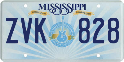 MS license plate ZVK828