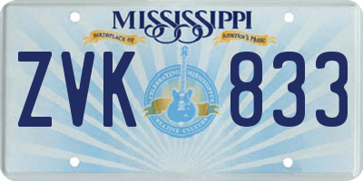 MS license plate ZVK833