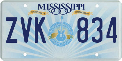 MS license plate ZVK834